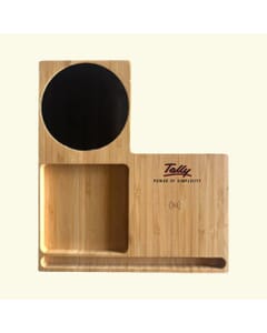 Willow 3.0 Bamboo Cup Warmer With Wireless Charger, Organizer & Mobile Stand-Natural Brown